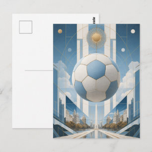 Geometrische Fußball-Stadtlandschaft-Argentinien Postkarte