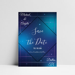 Geometrische Futuristische 80er Galaxy Retro Vibe Save The Date