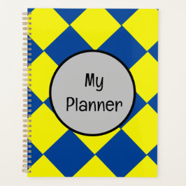 geometrische gelbe und blaue Quadrate Planer