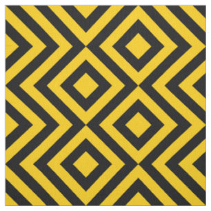 Geometrische gelbe und schwarze Zickzacke und Stoff