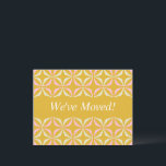 Geometrische gelbpinke mittlere Mod - neue Adresse Postkarte<br><div class="desc">Mid Mod Geometric Yellow and Pink Custom Wedding New Address we Moved Postcard</div>