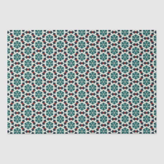 Geometrische Gemusterte Weihnachtsstars 12 Seidenpapier (Vorderseite)