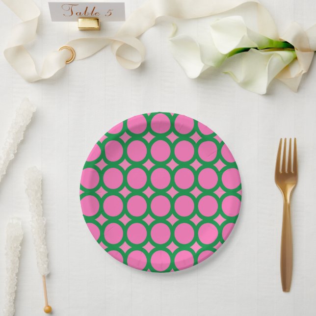 Geometrische Geometrische Circle-Form von zeitgemä Pappteller (Hochzeit)