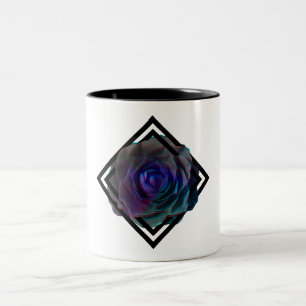 Geometrische Gerahmte Rose Zweifarbige Tasse