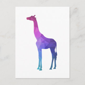 Geometrische Giraffe mit lebhaften Farben Geschenk Postkarte