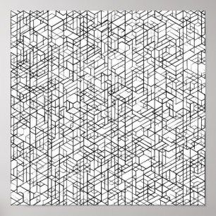 Geometrische Gitter-Malvorlage-Decoupage-Schablone Poster