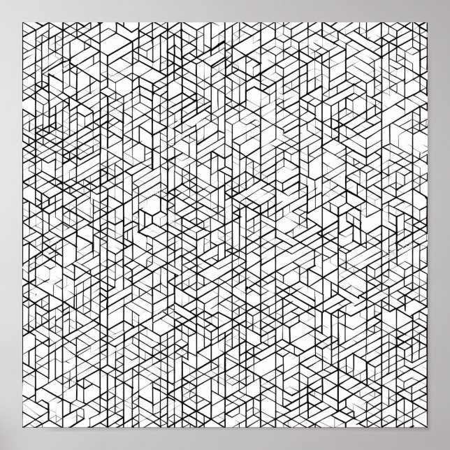 Geometrische Gitter-Malvorlage-Decoupage-Schablone Poster (Vorne)