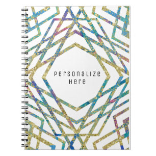 Geometrische Glam-Farben & Gold Custom Chic Notizblock