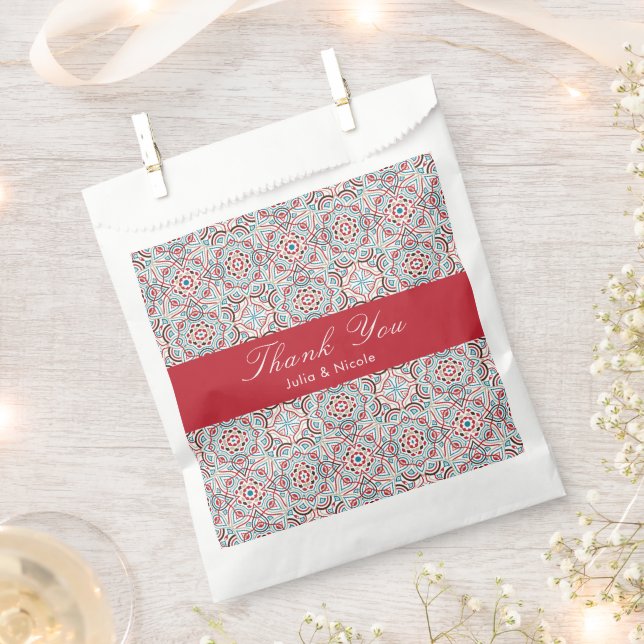 Geometrische Glitzern Kupfermetallische Hochzeit Geschenktütchen (Ausgeschnitten)