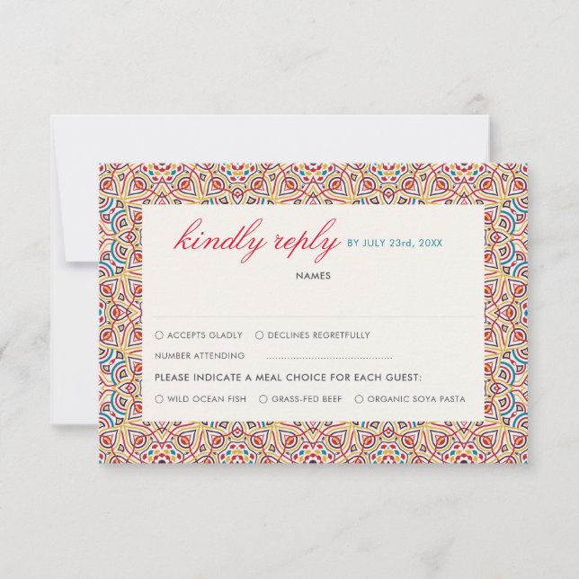 Geometrische Glitzern Kupfermetallische Hochzeit RSVP Karte (Vorderseite)