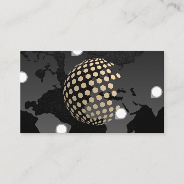 Geometrische Globe | Weltkarte Visitenkarte (Vorderseite)