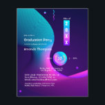 Geometrische Glow Graduation Party Flyer<br><div class="desc">Moderne Graduiertenparty Einladung mit Akzenten von blau und lila,  individuell auf Ihre Bedürfnisse zugeschnitten. Umschläge sind nicht enthalten. Für dickere Einladungen mit Umschlägen und passenden Produkten zum selben Thema lesen Sie bitte die unten stehende Kollektion.</div>