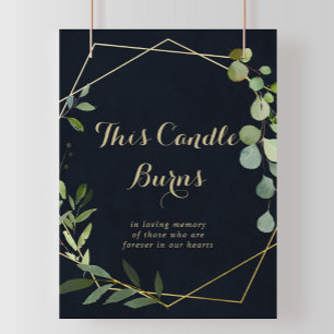 Geometrische Gold Blau Grün This Candle Burns Schi Poster