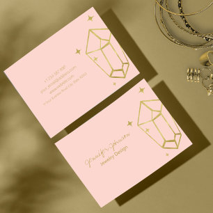 Geometrische Gold Foil Pink Business Card Visitenkarte