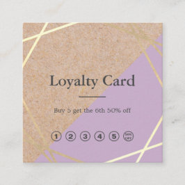 Geometrische Gold Kraft-Druck-Lavendel Quadratische Visitenkarte