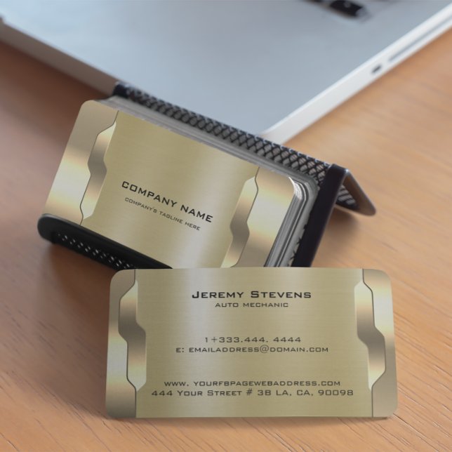 Geometrische Gold-Metallic-Textur Visitenkarte (Von Creator hochgeladen)