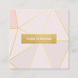Geometrische Gold Pastellrosa Square Business Card Quadratische Visitenkarte