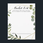 Geometrische Gold Tropical Wedding Bucket List Car Postkarte<br><div class="desc">Diese geometrischen,  goldfarbenen Eimerkarten sind die perfekte Wahl für einen einfachen Hochzeitsempfang oder ein einfaches Brautparty. Das Design besticht durch handbemalte grüne Blätter,  die einen goldenen geometrischen Rahmen schmücken. Ändern Sie den Wortlaut in Anzug jedes Lebensereignisses. Das Schild der Schaufelliste wird separat verkauft.</div>
