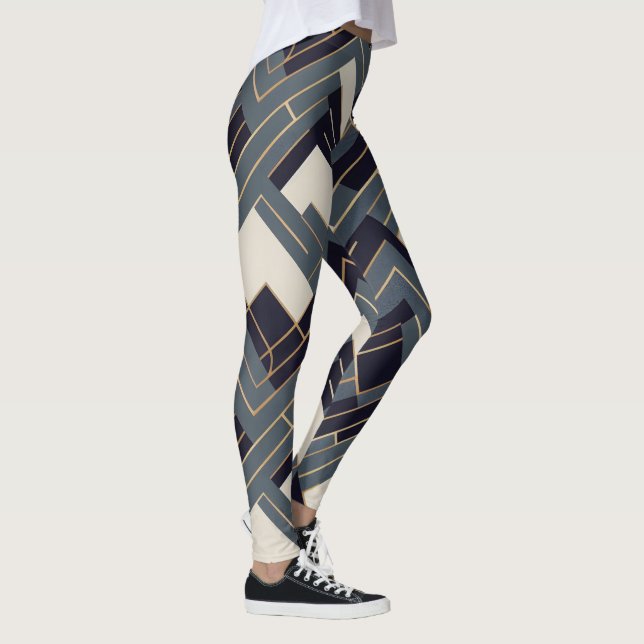 Geometrische Goldene Abbildung Leggings (Rechts)