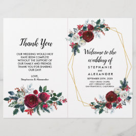 Geometrische Goldrahmen Burgundy Winter-Blume