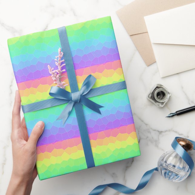 Geometrische Gradient des Bright Rainbow Geschenkpapier (Schenken)