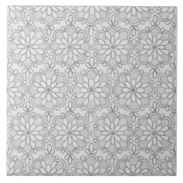 Geometrische graue Muster Abstrakte Blume Fliese