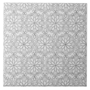 Geometrische graue Muster abstrakte Blumen Fliese