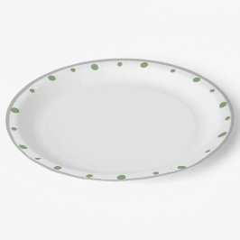 Geometrische graue Polka-Punkte Pappteller