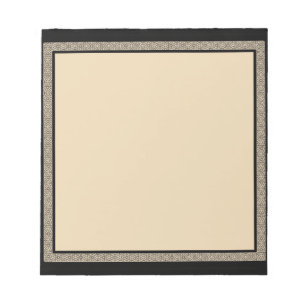 Geometrische Grenze zwischen Beige und Schwarz Notizblock
