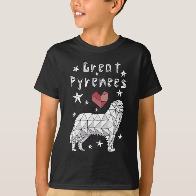 Geometrische große Pyrenäen T-Shirt (Vorderseite)
