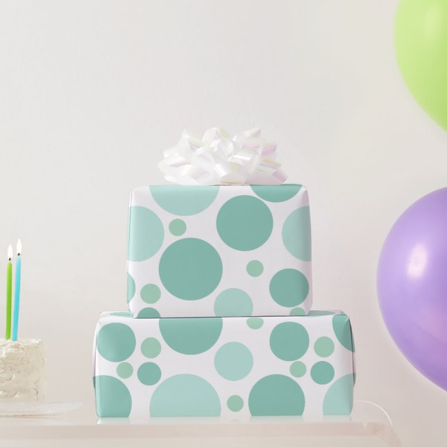 Geometrische große, spielerische Kreise Geschenkpapier (Partygeschenke)