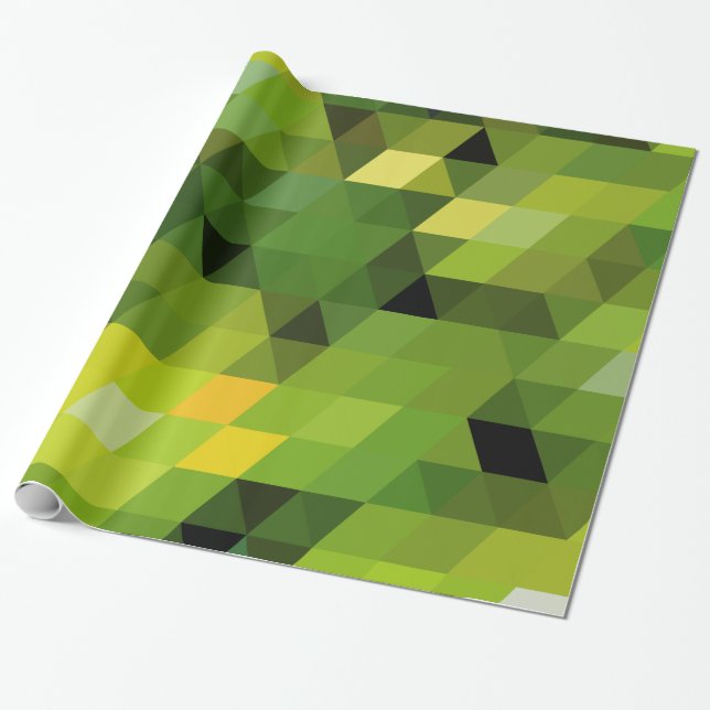 Geometrische grüne Dreiecke der Muster | Geschenkpapier (Ungerollt)