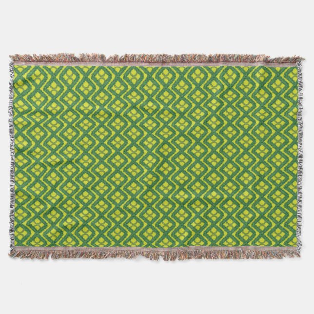 Geometrische Grüne Garland-Quadrate Decke (Vorderseite)