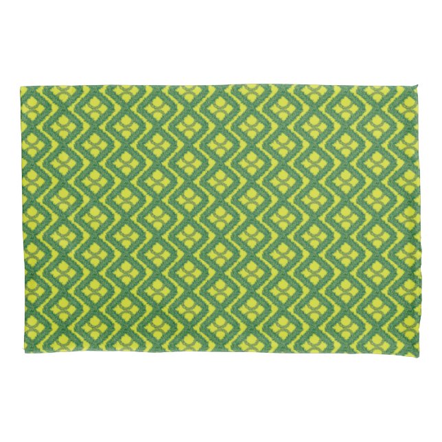 Geometrische Grüne Garland-Quadrate Kissenbezug (Vorderseite)
