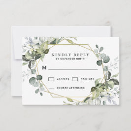 Geometrische Grünpflanzen Moderne Gold Sukkulente  RSVP Karte