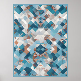 Geometrische Harmonie: Abstrakte Kunst, Coole Blue Poster
