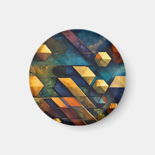 Geometrische Harmonie: Abstrakte Würfel in Gold un Magnet
