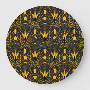 Geometrische Harmonie: Design digitaler Ornamente Große Wanduhr