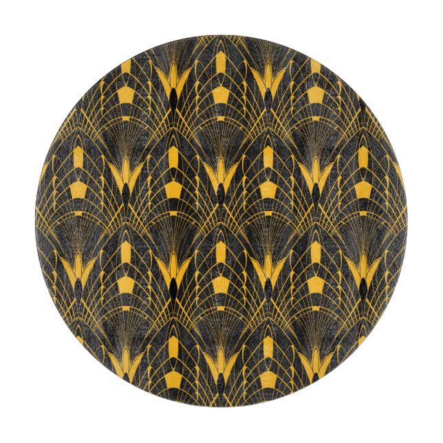 Geometrische Harmonie: Design digitaler Ornamente Schneidebrett (Vorderseite)