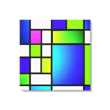 Geometrische Harmonie – Moderne Neon Leinwanddruck