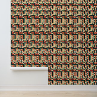Geometrische Herbstfarben im Jugendstil Tapete