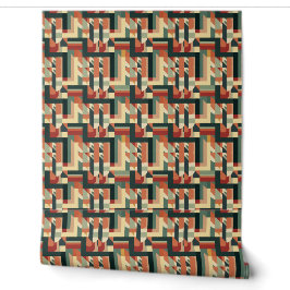 Geometrische Herbstfarben im Jugendstil Tapete