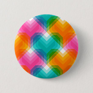 Geometrische Herzen in psychedelischen Farben (1) Button