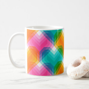 Geometrische Herzen in psychedelischen Farben (1) Kaffeetasse