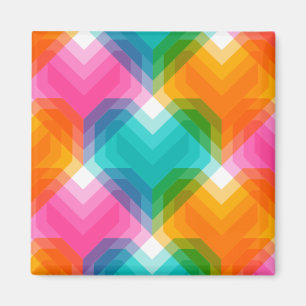 Geometrische Herzen in psychedelischen Farben (1) Magnet