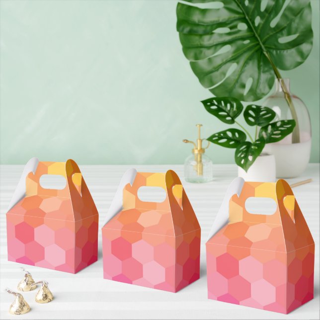 Geometrische Hexagon-Formen rosa gelb Geschenkschachtel (Zahlreiche)
