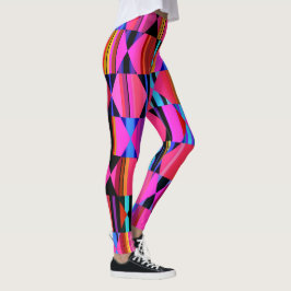 Geometrische Hexagons und Dreiecke in Hot Pink Leggings