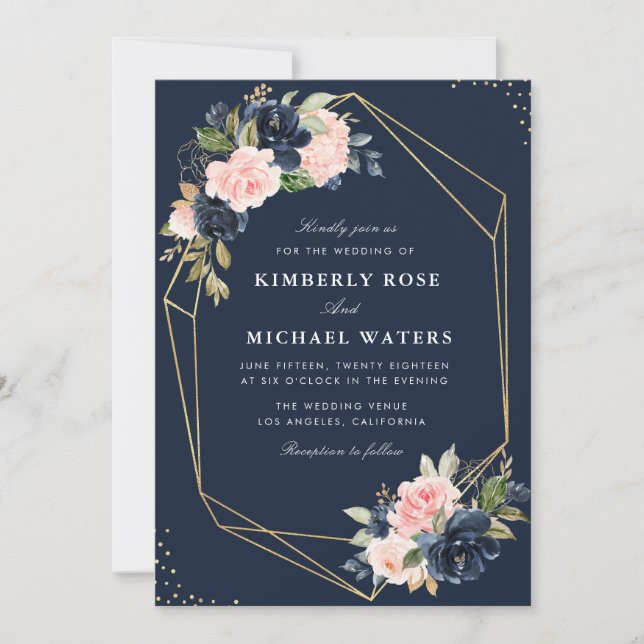 geometrische Hochzeit der Seestreitkräfte und Wass Einladung (Vorderseite)