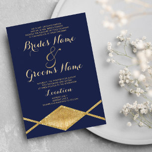 geometrische Hochzeit eines eleganten Glitzer aus Einladung