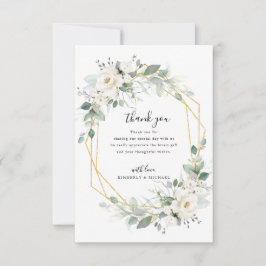 geometrische Hochzeit in Gold und Weiß Dankeskarte